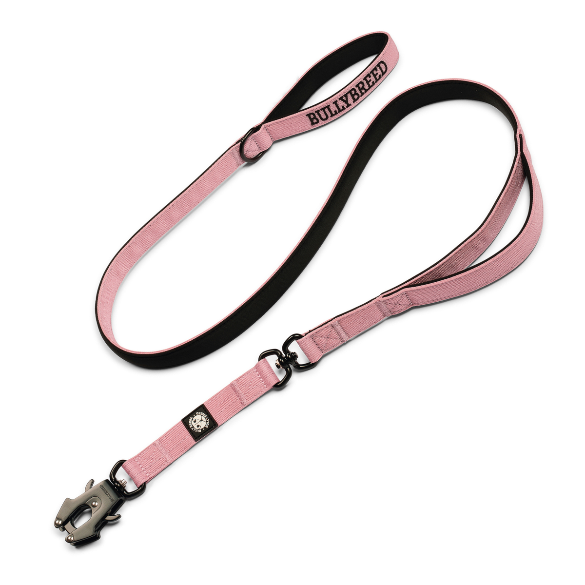 Heavy duty dog collar and double handle leash set