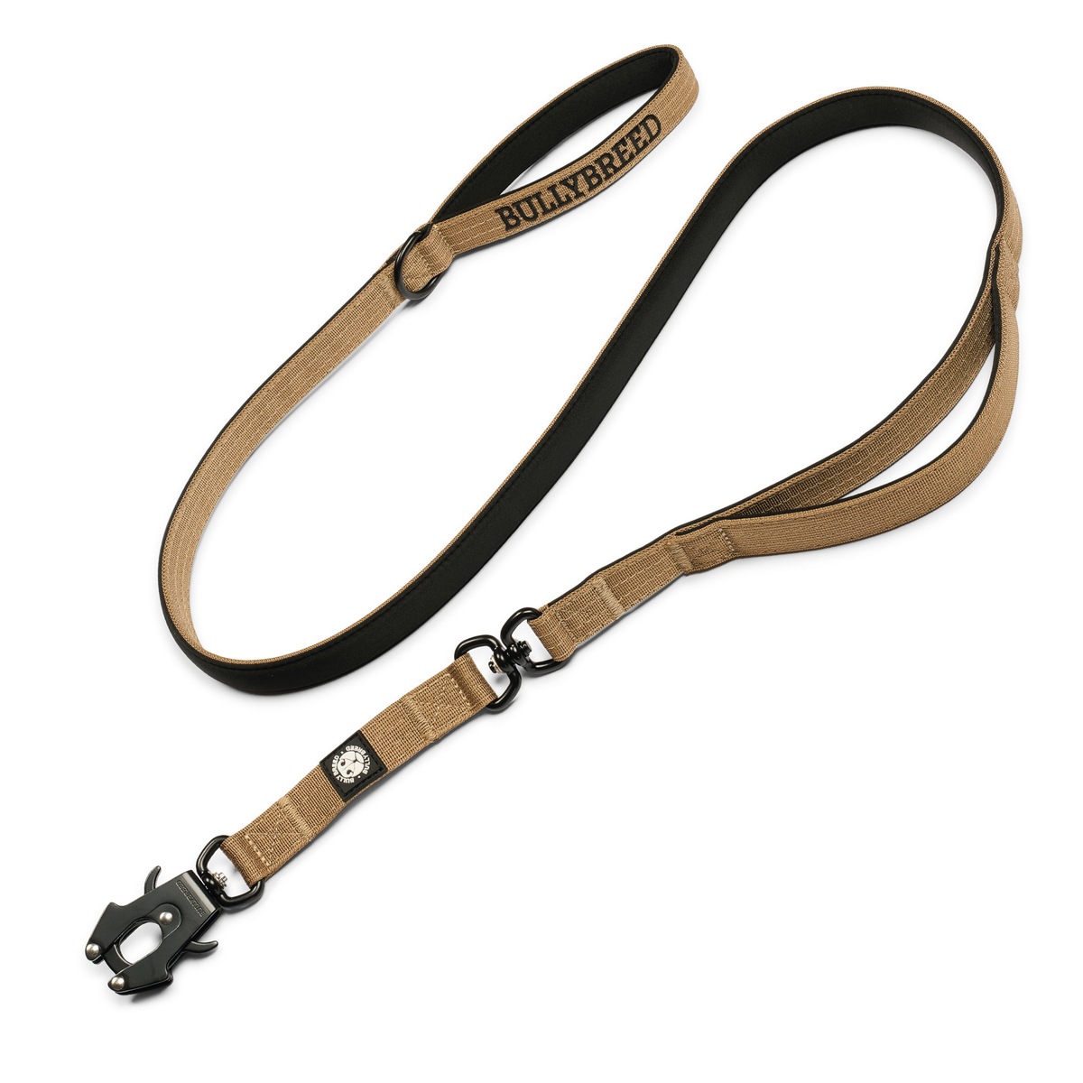 Heavy duty dog collar and double handle leash set