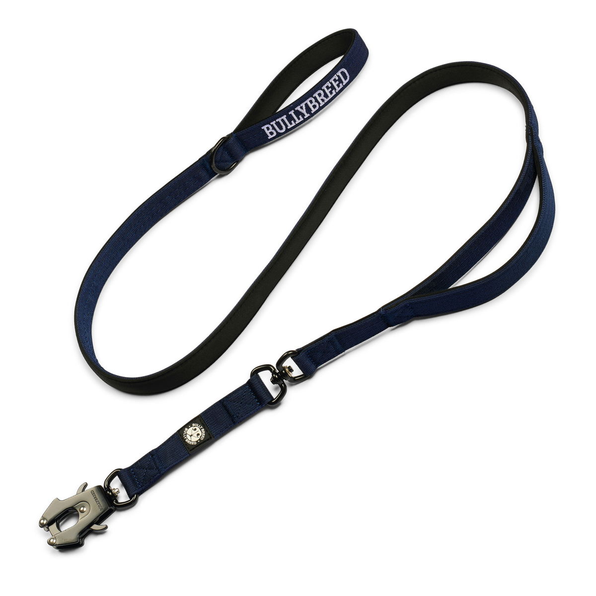 Heavy duty dog collar and double handle leash set