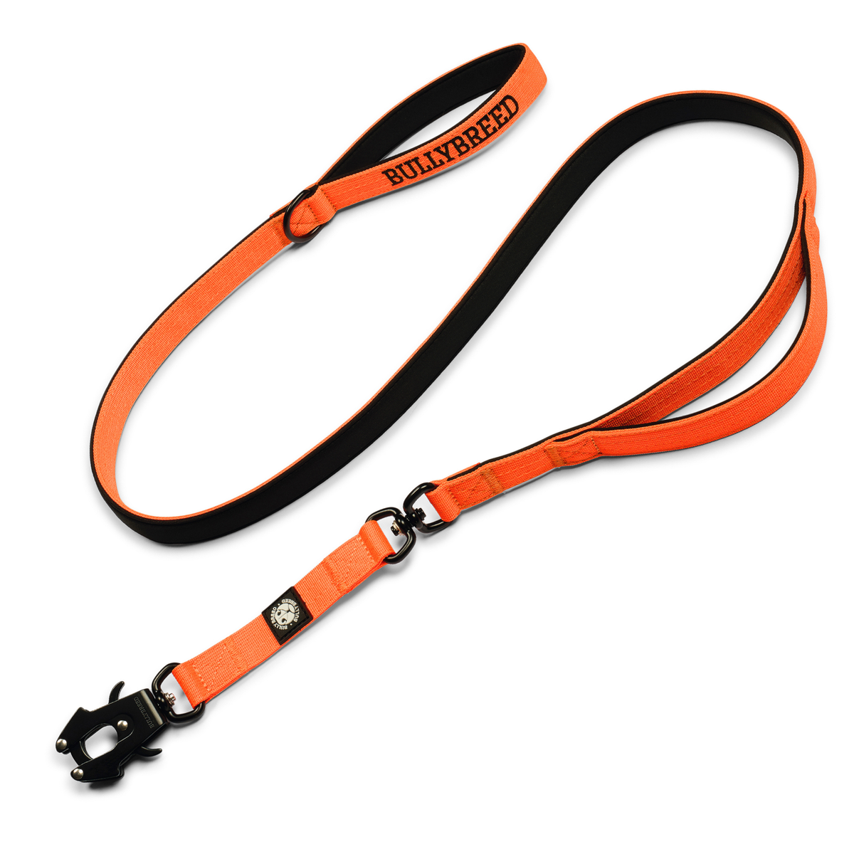 Heavy duty dog collar and double handle leash set