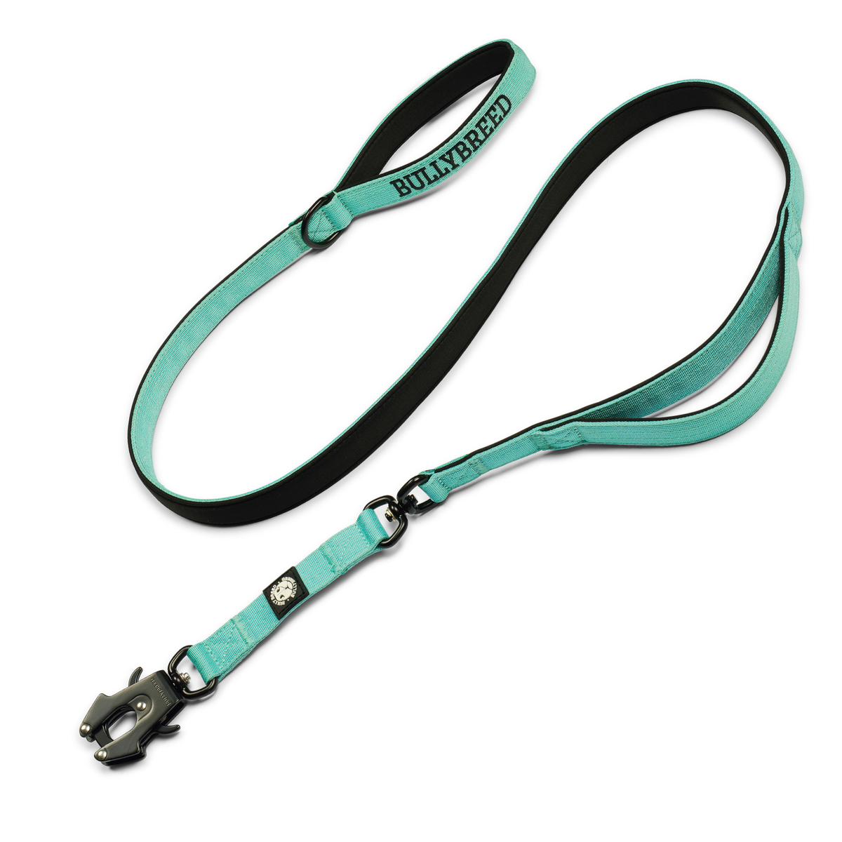 Heavy duty dog collar and double handle leash set