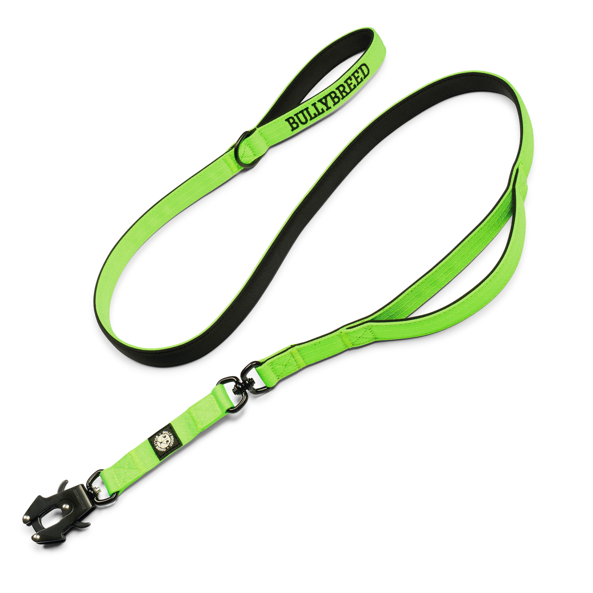 Heavy duty dog collar and double handle leash set