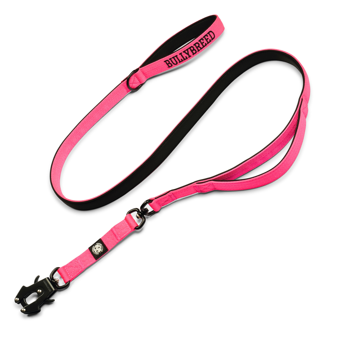 Heavy duty dog collar and double handle leash set