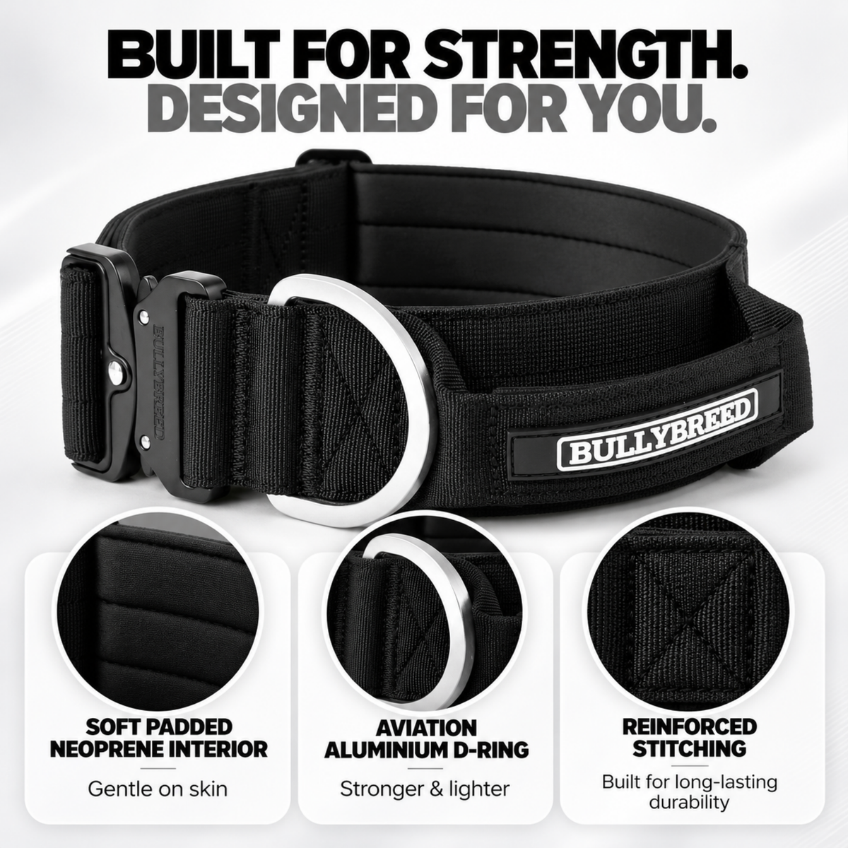 Heavy Duty Dog Collar with Handle | XL TITAN 2.7" (7 cm)