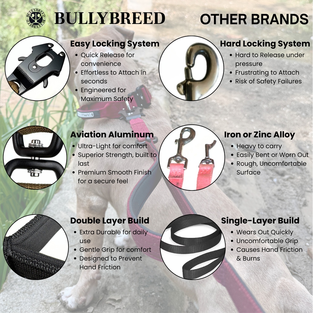 Premium dog leash with double handle