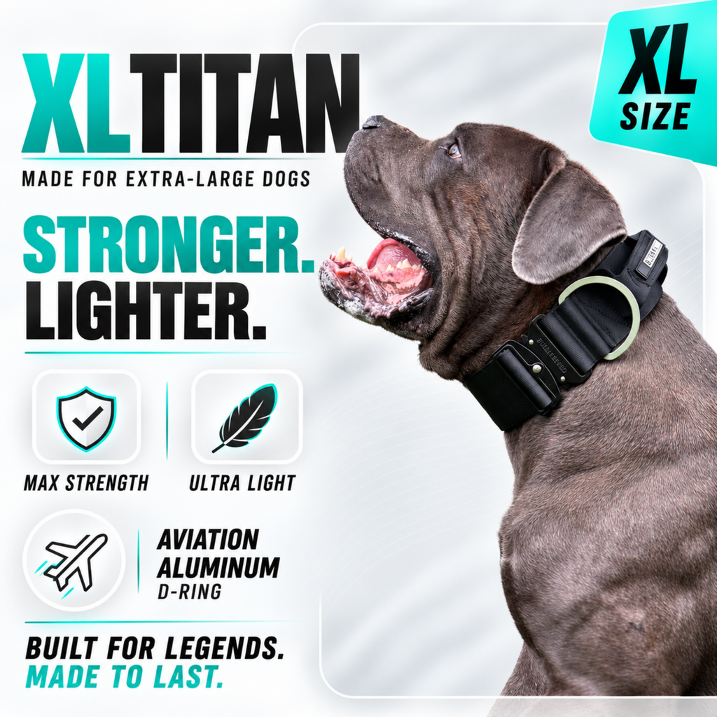 Heavy Duty Dog Collar with Handle | XL TITAN 2.7" (7 cm)
