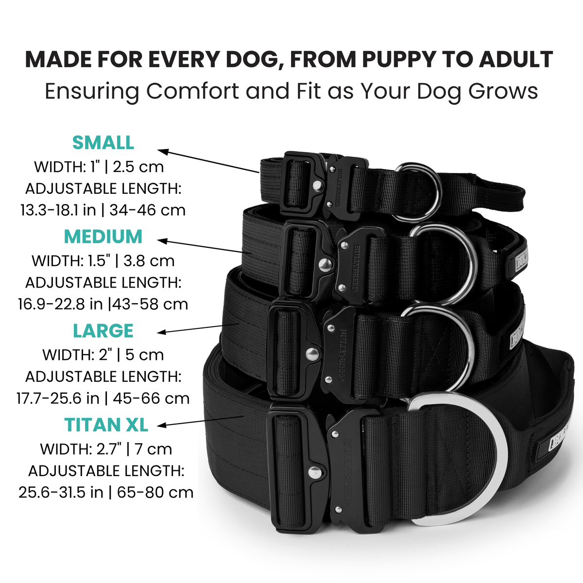 Heavy Duty Dog Collar with Handle | XL TITAN 2.7" (7 cm)